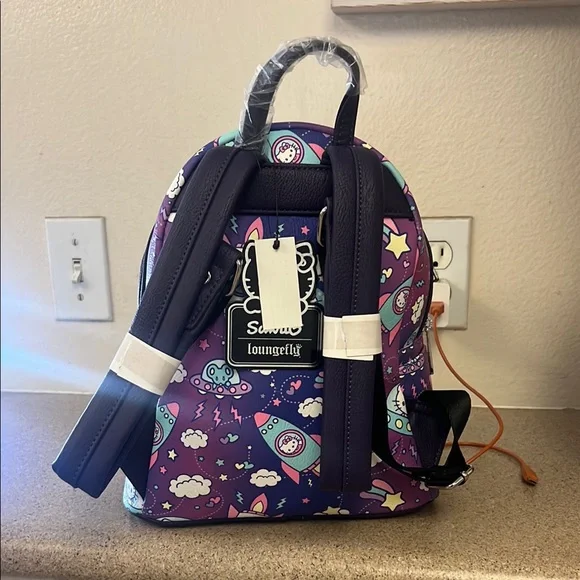 Loungefly Hello Kitty Purple and Blue Cosmic Mini Backpack - Picture 3 of 4